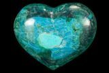 Polished Chrysocolla & Malachite Heart - Congo #83341-1
